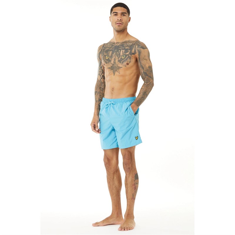 Lyle And Scott Vintage Mens Plain Swim Shorts Iris Blue