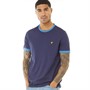Lyle And Scott Vintage Mens Ringer T-Shirt Spring Blue