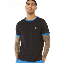 Lyle And Scott Vintage Mens Ringer T-Shirt Jet Black/Bright Blue