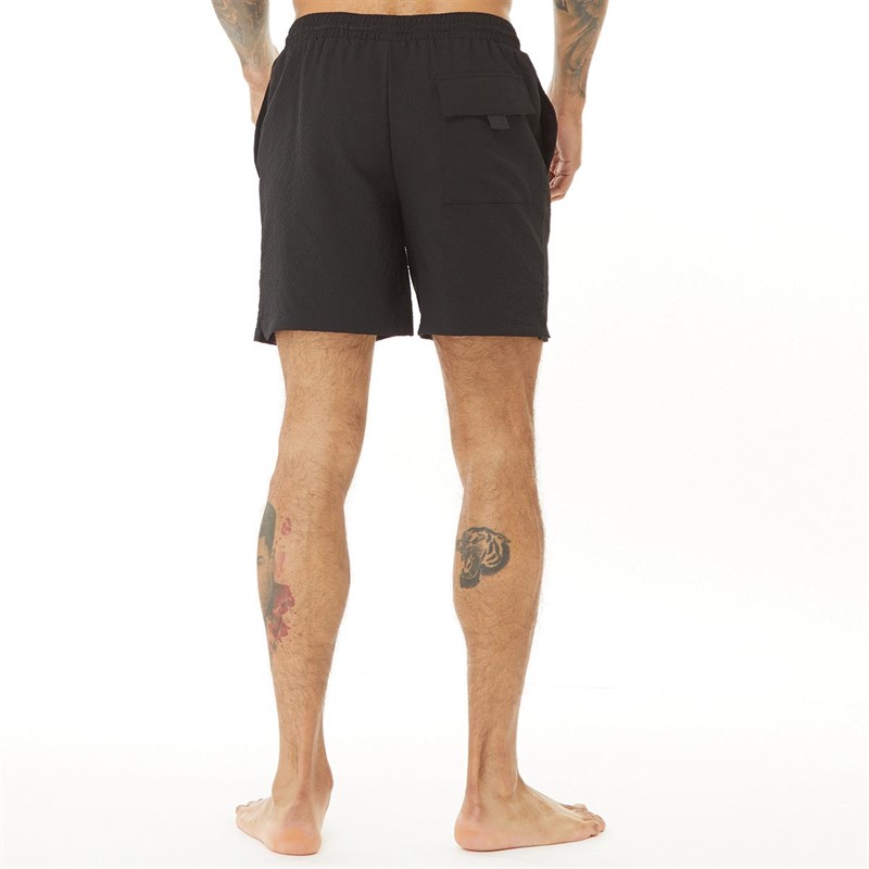 Lyle And Scott Vintage Mens Seersucker Swim Shorts True Black