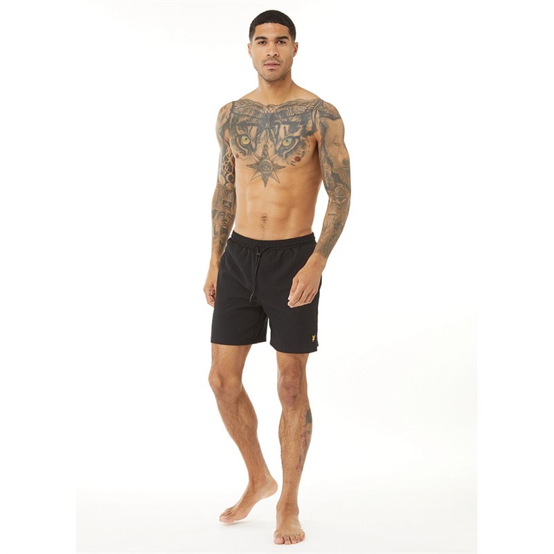 Lyle And Scott Vintage Mens Seersucker Swim Shorts True Black