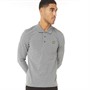 Lyle And Scott Vintage Mens Long Sleeve Polo Shirt Mid Grey Marl