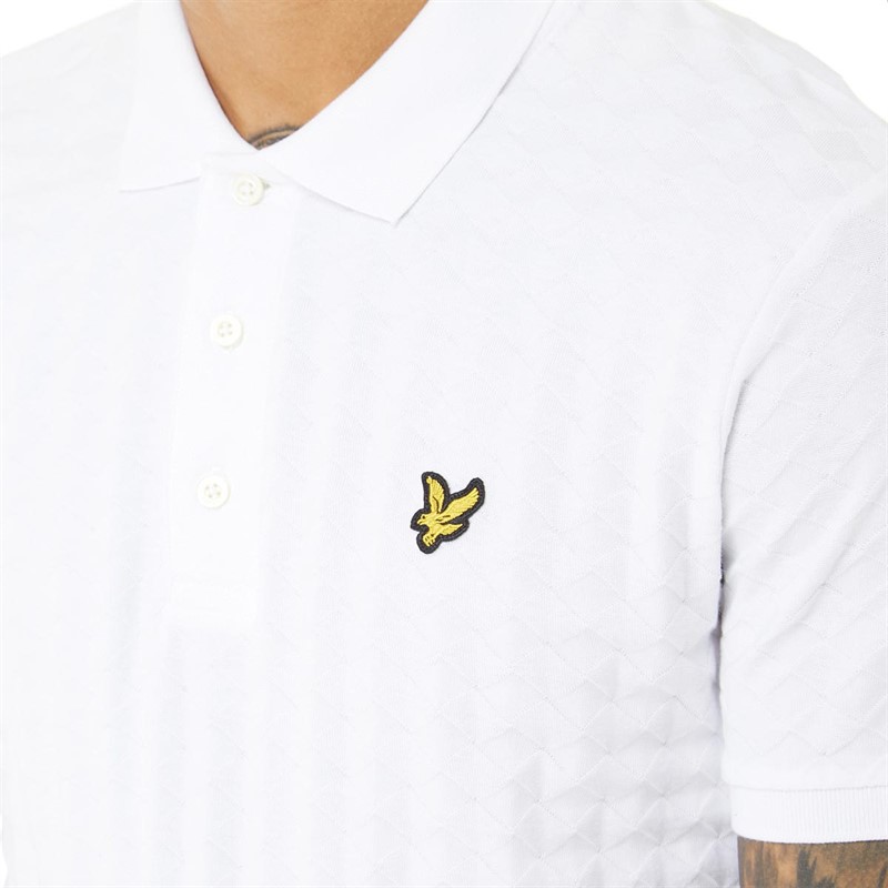 Lyle And Scott Vintage Mens Argyle Polo White