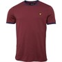 Lyle And Scott Vintage Mens Ringer T-Shirt Merlot/Navy