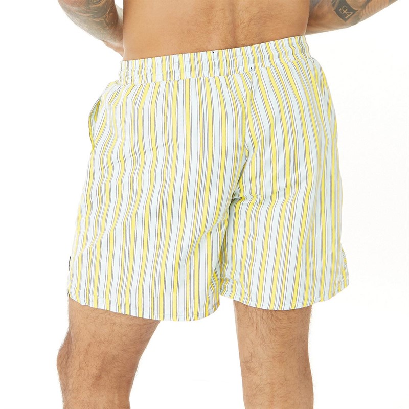 Lyle And Scott Vintage Mens Vertical Stripe Shorts Yellow/Ice