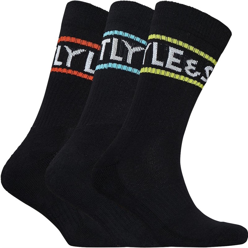 Lyle And Scott Vintage Mens Jock Three Pack Crew Socks Black/Multi
