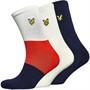 Lyle And Scott Vintage Mens Colton Three Pack Crew Socks Peacoat/Multi/Whisper White
