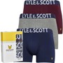 Lyle And Scott Vintage Mens Daniel Three Pack Trunks Wine Tasting/Grey Marl/Peacoat