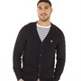 Lyle And Scott Vintage Mens Argyle Cardigan Jet Black