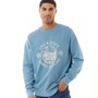 Lyle And Scott Vintage Mens Hawick Print Crew Neck Sweatshirt Skipton Blue