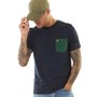 Lyle And Scott Vintage Mens Contrast Pocket T-Shirt Dark Navy/English Green