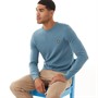 Lyle And Scott Vintage Mens Cotton Crew Neck Jumper Skipton Blue