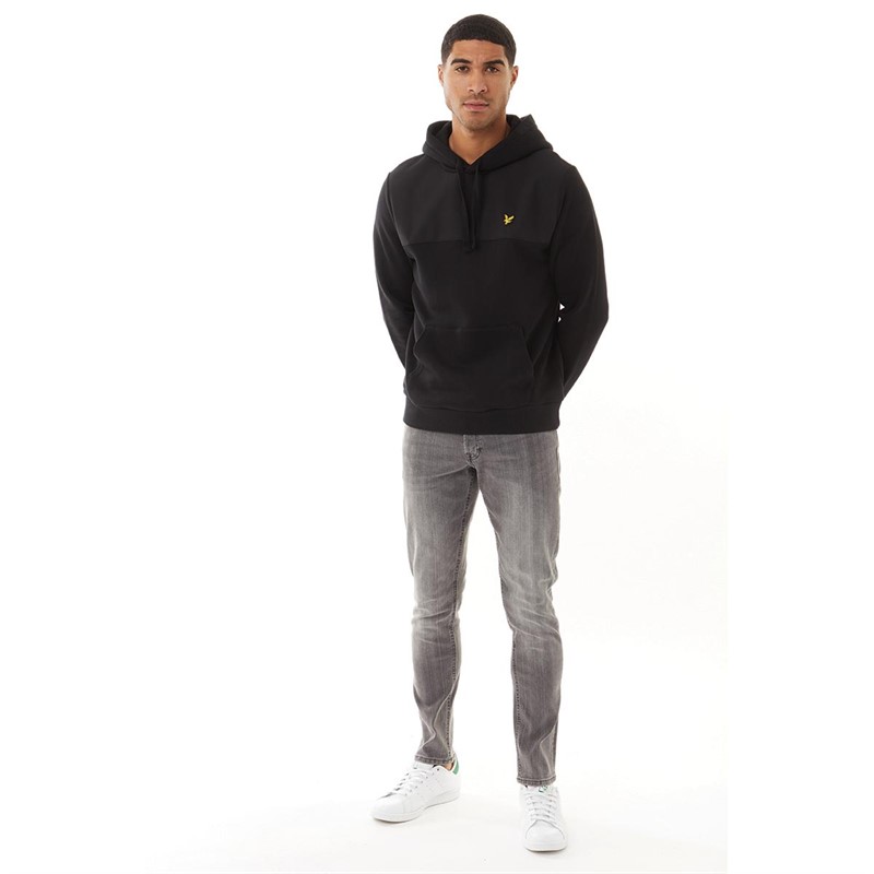 Buy Lyle And Scott Vintage Mens Softshell Panel Hooded Sweatshirt Jet Black