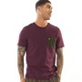 Lyle And Scott Vintage Mens Contrast Pocket T-Shirt Burgundy/Olive