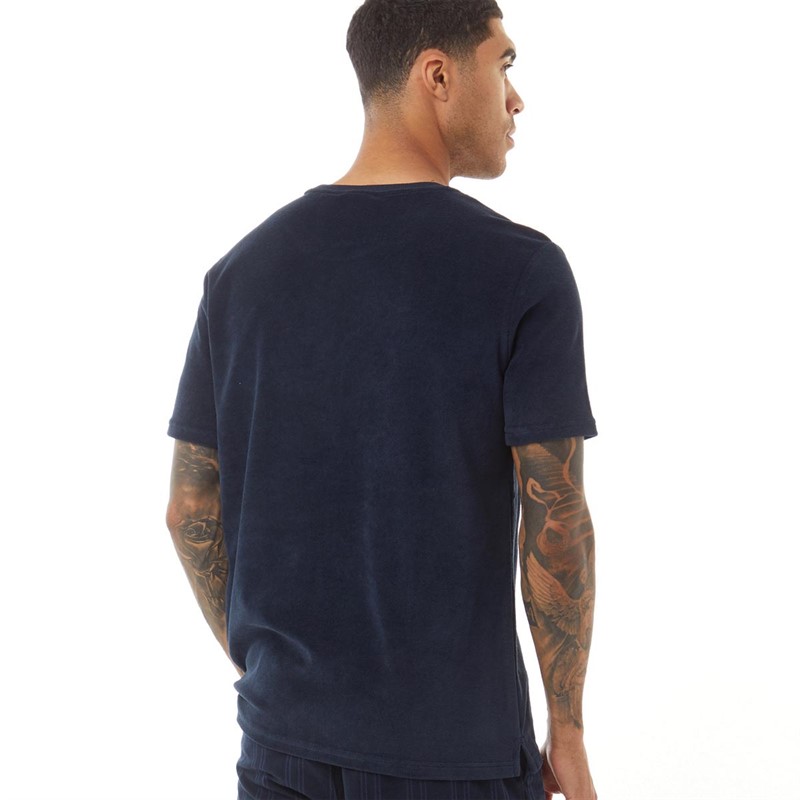 Lyle And Scott Vintage Mens Towelling T-Shirt Dark Navy