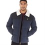 Lyle And Scott Vintage Mens Borg Collar Puffer Jacket Dark Navy