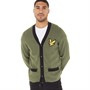 Lyle And Scott Vintage Mens Block Marl Cardigan Olive Marl/Jet Black