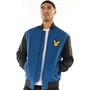 Lyle And Scott Vintage Mens Block Bomber Jacket Bright Blue Marl/Jet Black