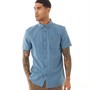 Lyle And Scott Vintage Mens Cotton Slub Short Sleeve Shirt Skipton Blue