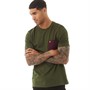 Lyle And Scott Vintage Mens Contrast Pocket T-Shirt Olive/Burgundy