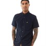 Lyle And Scott Vintage Mens Cotton Slub Short Sleeve Shirt Dark Navy