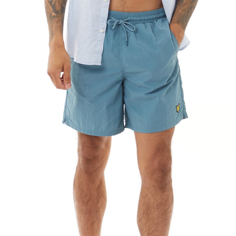 Lyle And Scott Vintage Mens Plain Swim Shorts Skipton Blue