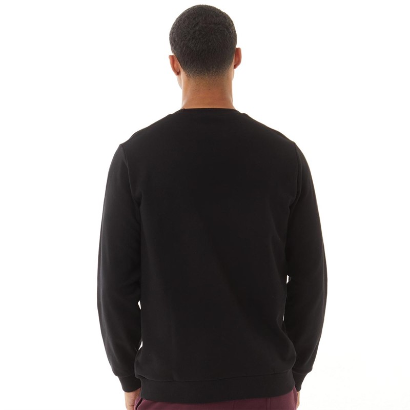 Lyle And Scott Vintage Mens Inset Crew Neck Sweatshirt Jet Black