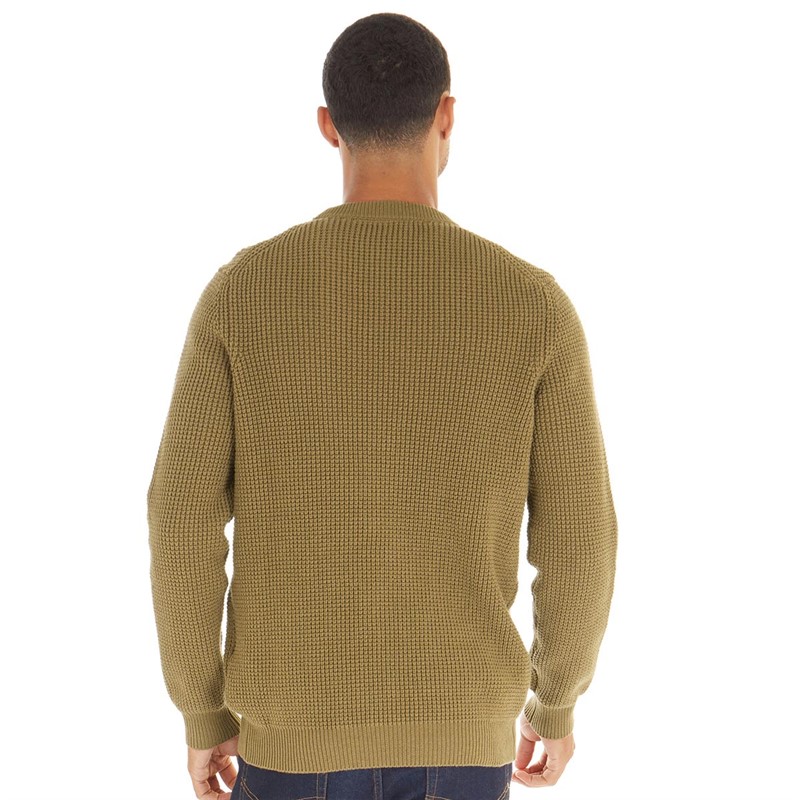 Lyle And Scott Vintage Mens Tuck Stitch Knit Jumper Camel Bronze