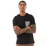 Lyle And Scott Vintage Mens Contrast Pocket T-Shirt Jet Black/Mid Grey Marl
