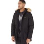 Lyle And Scott Vintage Mens Winter Weight Micro Fleece Lined Parka Jet Black