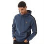 Lyle And Scott Vintage Mens Pocket Branded Sweat Hoodie Light Navy