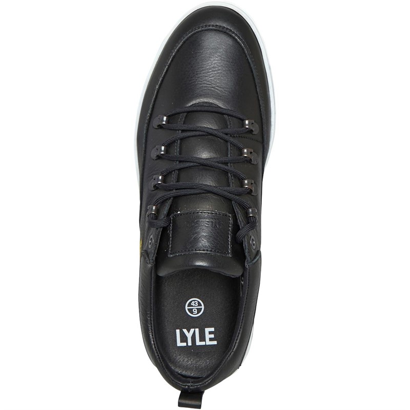 lyle and scott black leather trainers