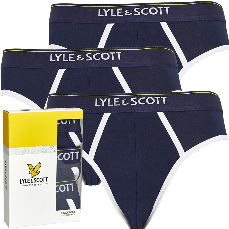 Lyle And Scott Vintage Mens Ronnie Three Pack Briefs Peacoat