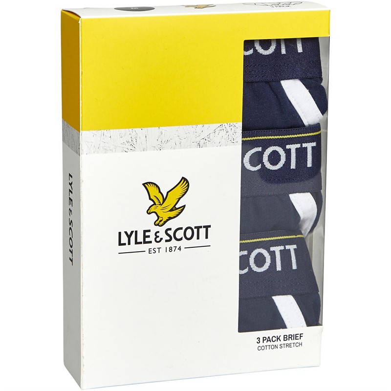 Lyle And Scott Vintage Mens Ronnie Three Pack Briefs Peacoat