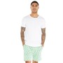 Lyle And Scott Vintage Mens Lawson T-Shirt And Shorts Loungewear Set Bright White/Neptune Green