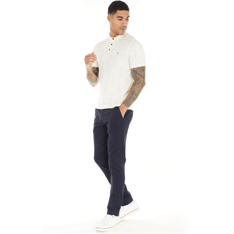 Lyle And Scott Vintage Mens Dot Cable Polo Vanilla Ice