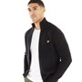 Lyle And Scott Vintage Mens Knitted Rib Zip Through Cardigan Jet Black