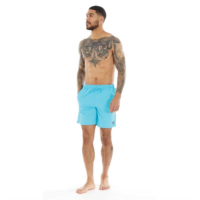 Lyle And Scott Vintage Mens Plain Swim Shorts Blue Scorch