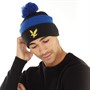 Lyle And Scott Vintage Mens Bengal Bobble Beanie Jet Black/Bright Blue