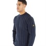 Lyle And Scott Vintage Mens Relief Stitch Jumper Dark Navy