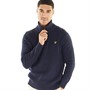 Lyle And Scott Vintage Mens Ribbed Quarter Zip Jumper Dark Navy