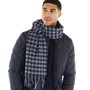 Lyle And Scott Vintage Mens Tartan Lambswool Scarf Dark Navy/Away Blue/Bright Blue