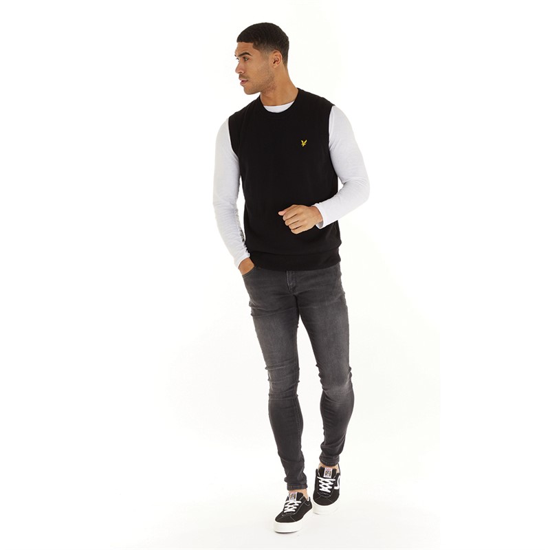 Lyle And Scott Vintage Mens Crew Neck Vest Jet Black