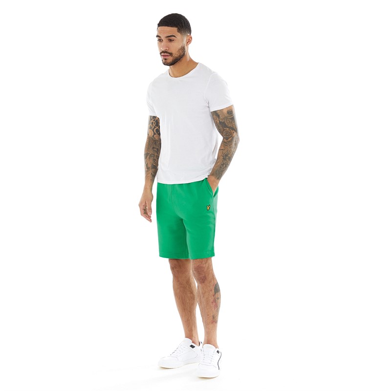 Lyle And Scott Vintage Mens Sweat Shorts Grid Green