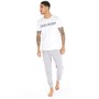 Lyle And Scott Vintage Mens Eric T-Shirt And Joggers Lounge Set Bright White/Grey Marl
