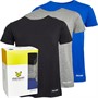 Lyle And Scott Vintage Mens Elijah Three Pack T-Shirts Black/Grey Marl/Surf The Web