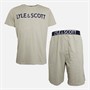 Lyle And Scott Vintage Mens Anton T-Shirt And Shorts Co-Ord Antique White Marl