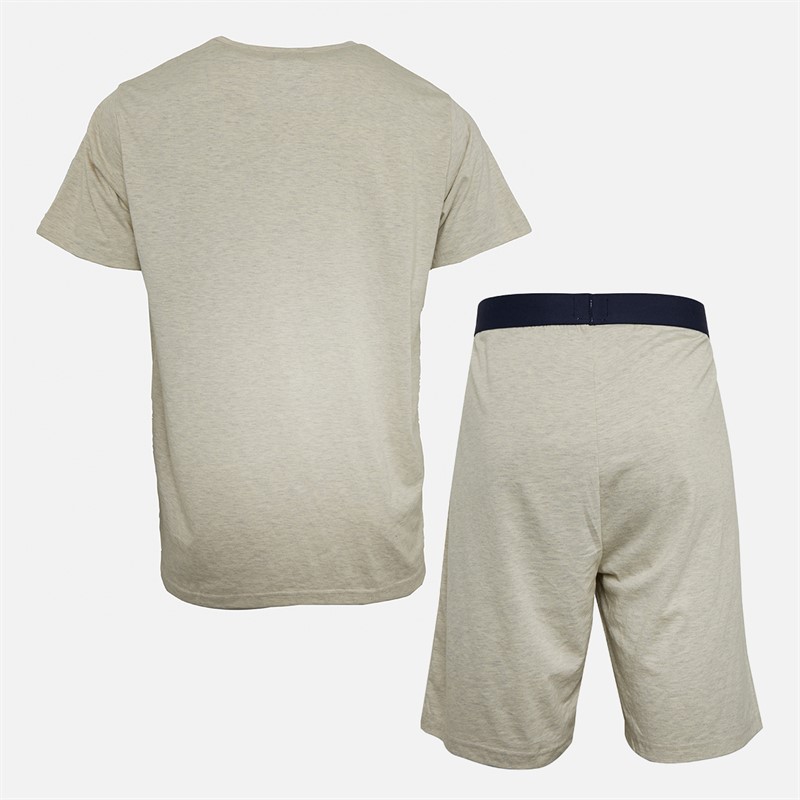 Lyle And Scott Vintage Mens Anton T-Shirt And Shorts Co-Ord Antique White Marl