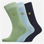 Lyle And Scott Vintage Mens Angus Three Pack Socks Peacoat/Basil/Chambray Blue