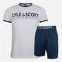 Lyle And Scott Vintage Mens Bodhi T-Shirt And Shorts Co-Ord Bright White/Dark Denim